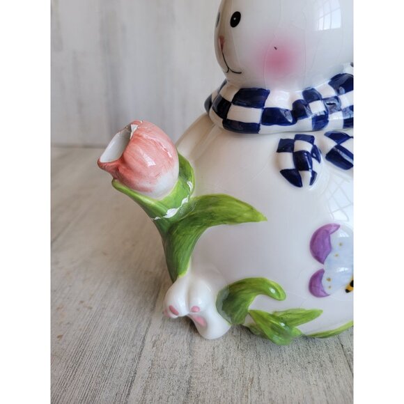Mercuries Rabbit bunny AS IS Teapot spring tulip - Picture 2 of 16
